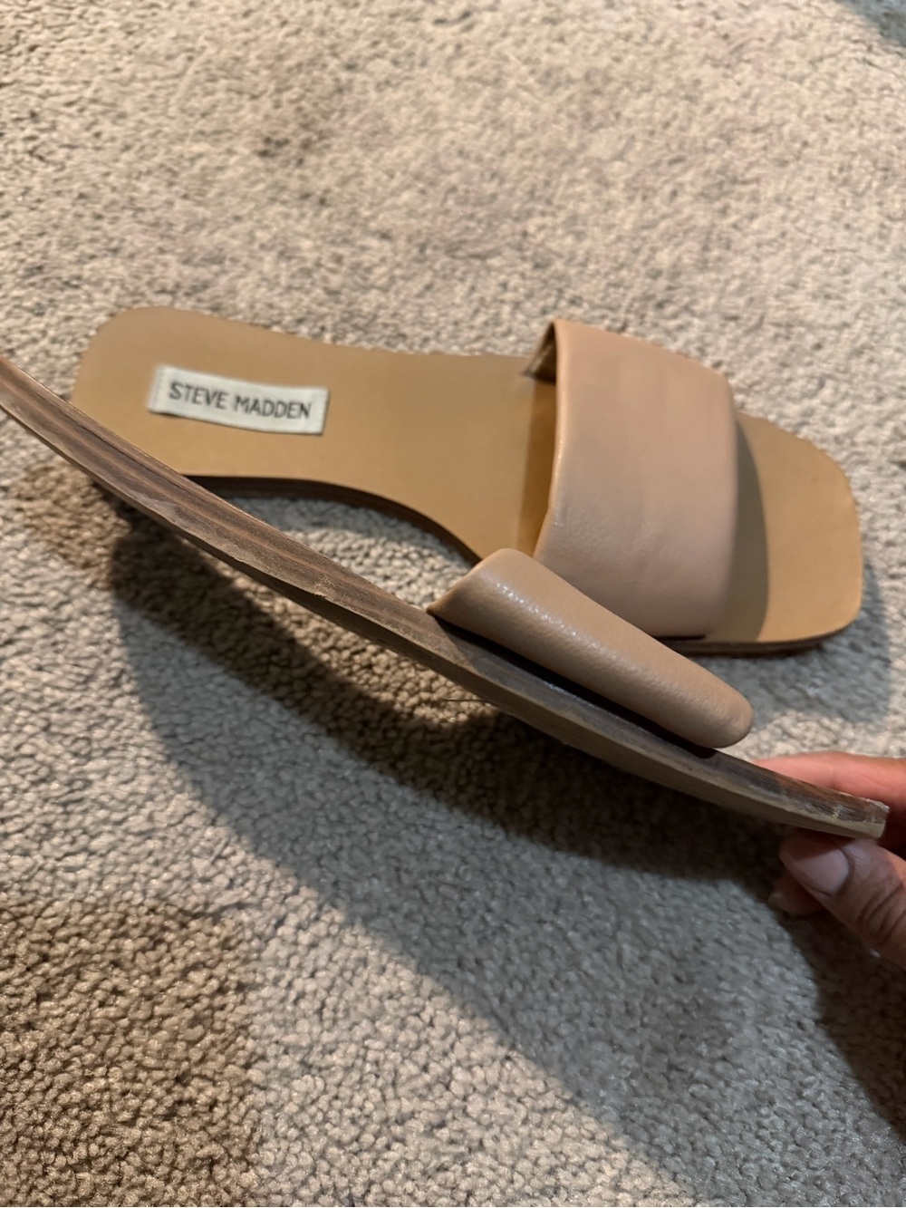 Steve Madden Beige Slide Sandals